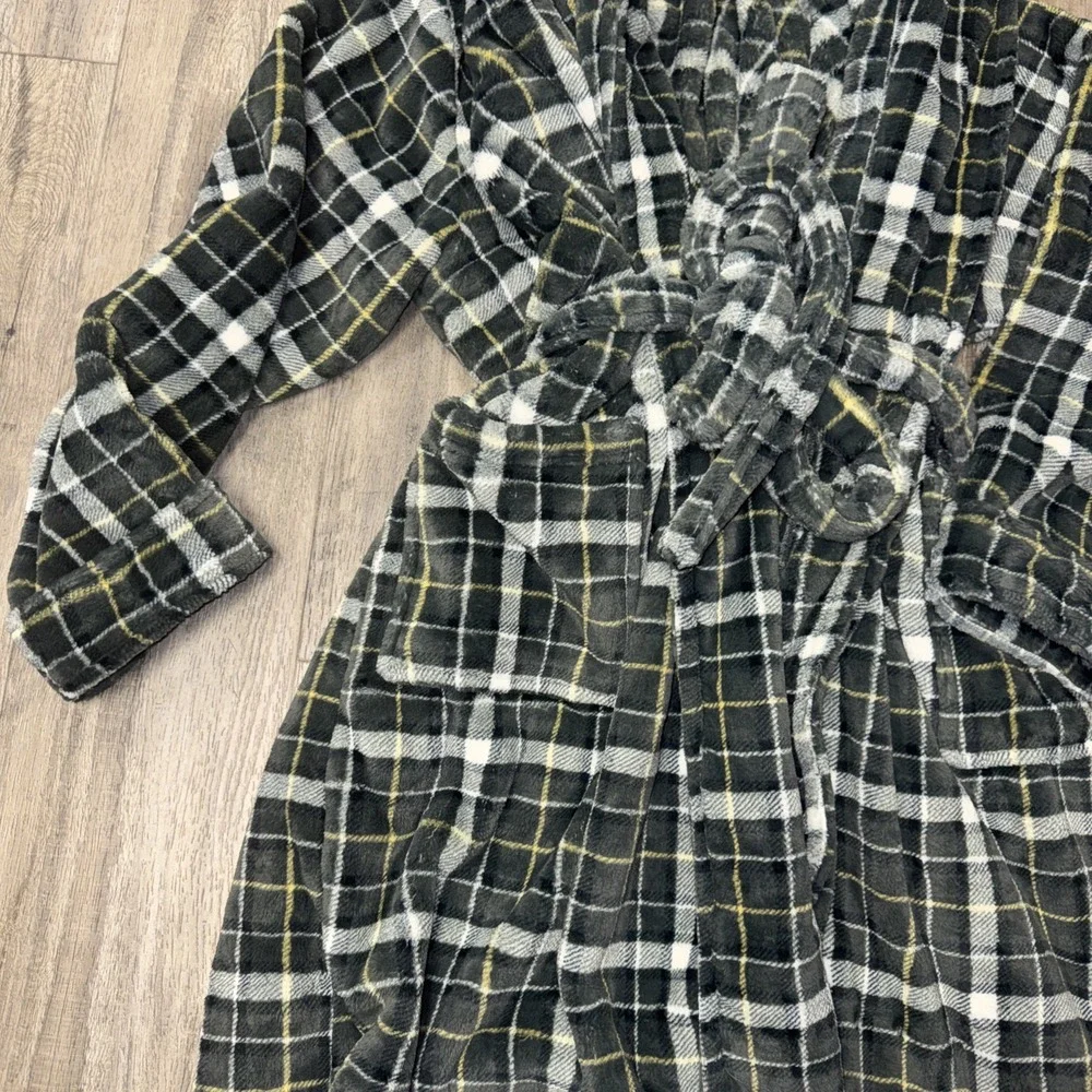 L.L. Bean Wicked Plush Luxury Robe Men's XXL Bean of Freeport Plaid $120 NWT